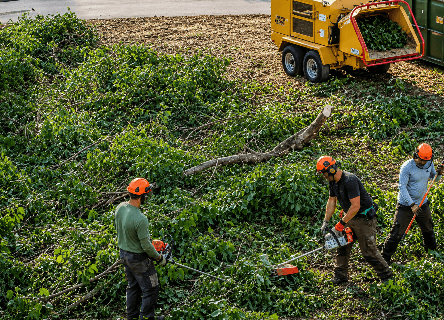ISA arborist removing shrubs